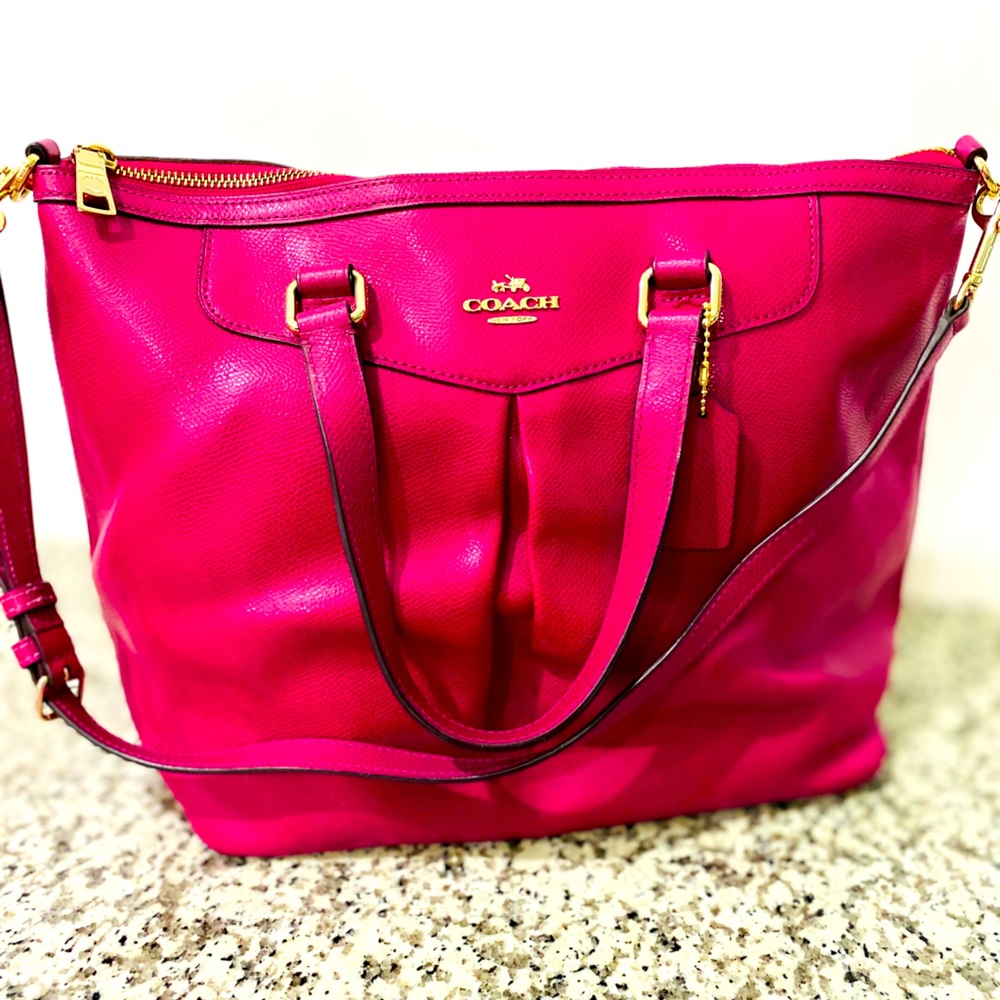 Magenta Coach Leather Bag
